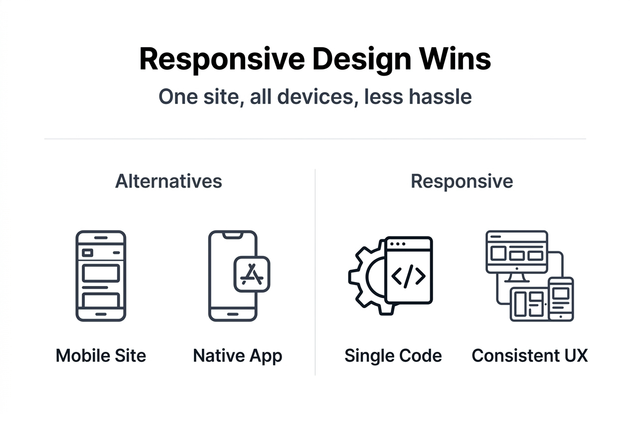 Infographic comparing responsive design and alternatives