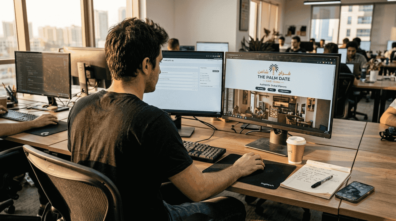 Web Design Dubai 2 Developer compares template and custom websites