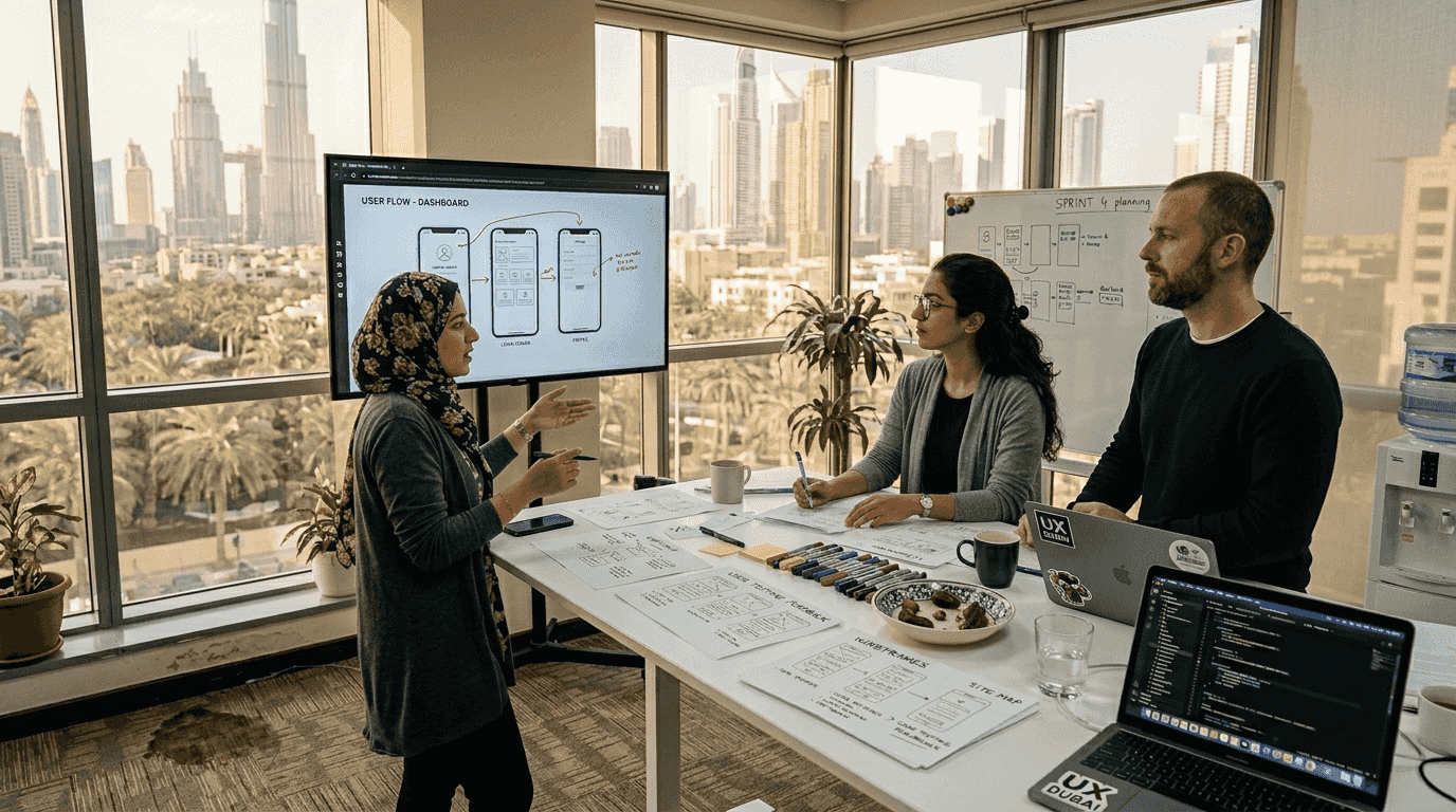 UX design team collaborates in Dubai office