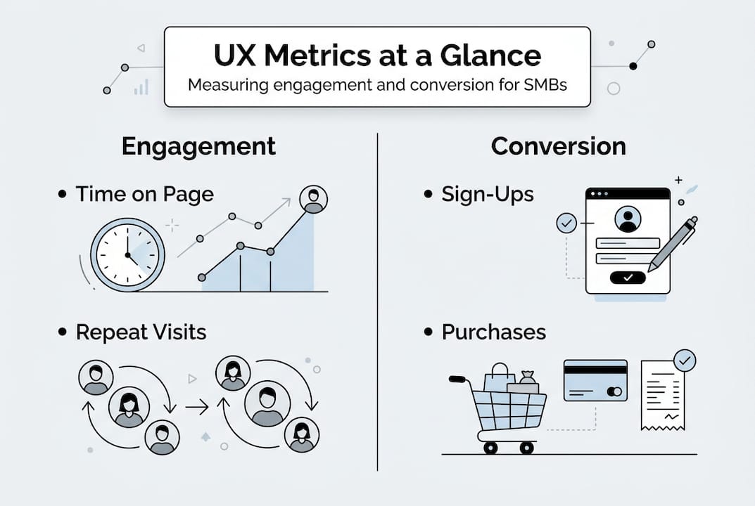 Web Design Dubai 1 Infographic with UX impact metrics for SMBs