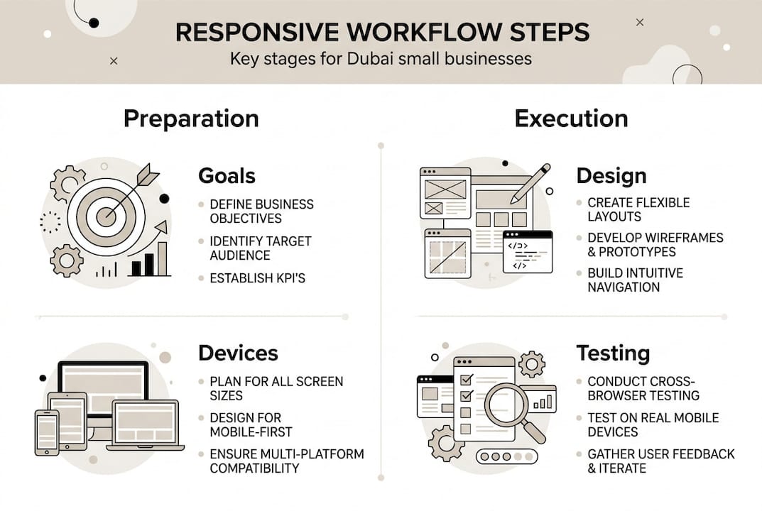 Web Design Dubai 1 Infographic of Dubai website workflow steps