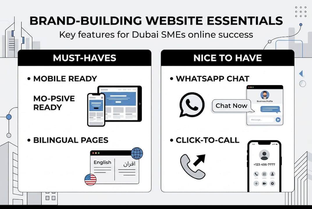 Web Design Dubai 2 Infographic with Dubai SME website feature checklist
