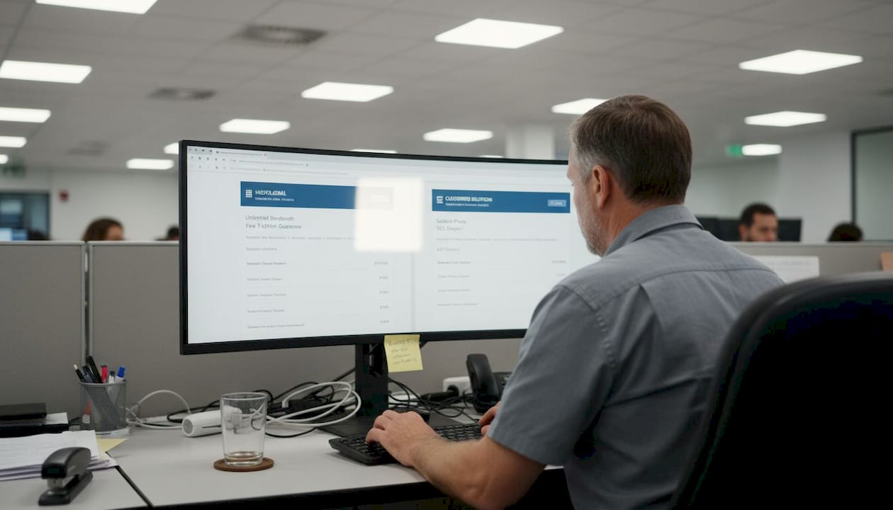 Web Design Dubai 2 IT manager comparing web hosting providers