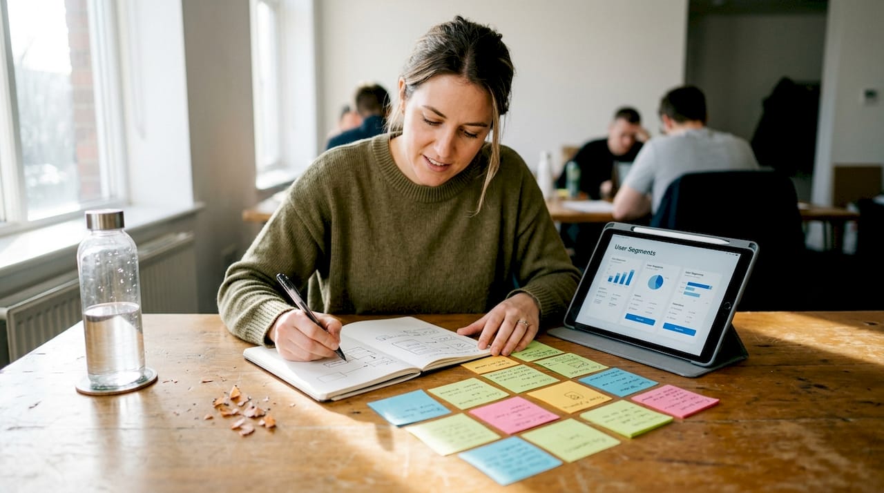 Web Design Dubai 1 UX designer planning strategy with sketches