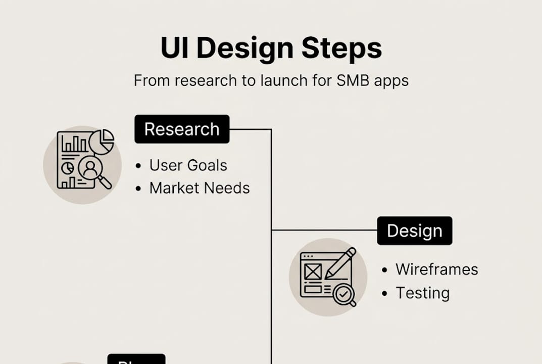 Infographic of app UI design process steps