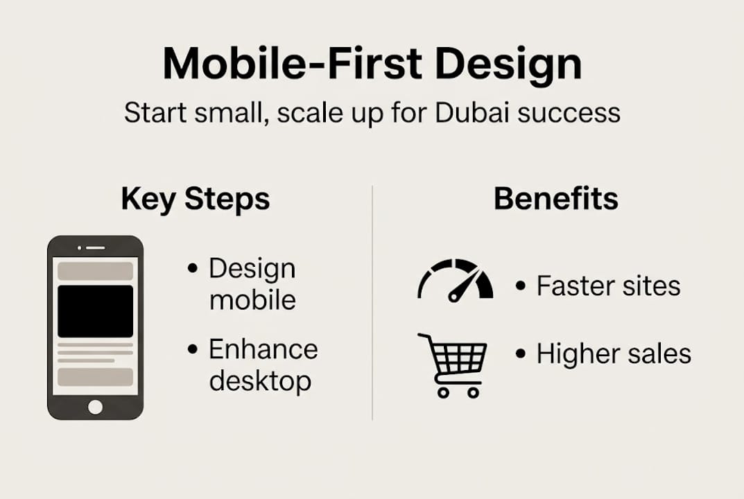 Infographic showing mobile-first design basics