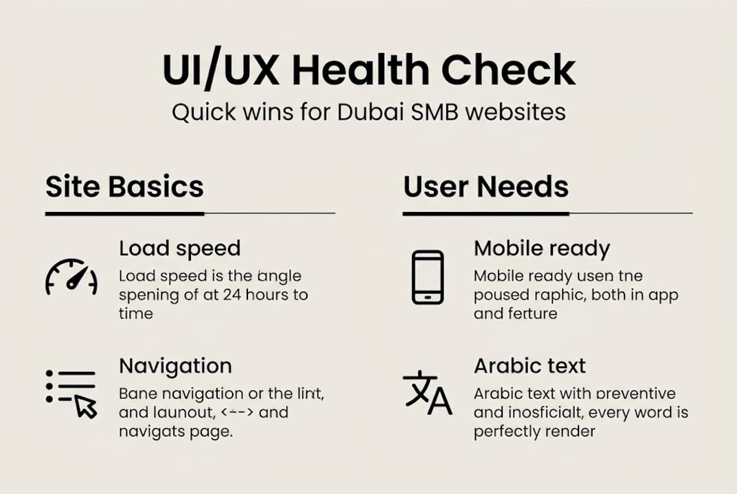 Infographic UI UX checklist Dubai SMBs