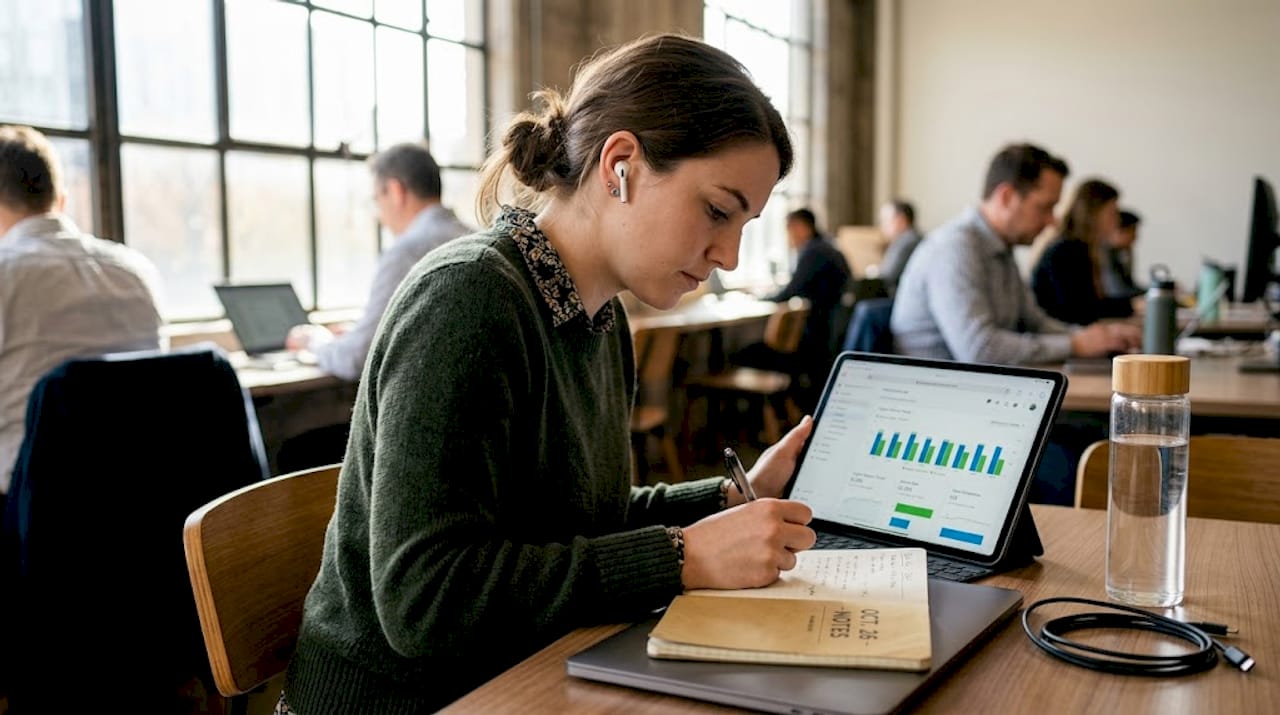 SEO analyst reviewing mobile speed data