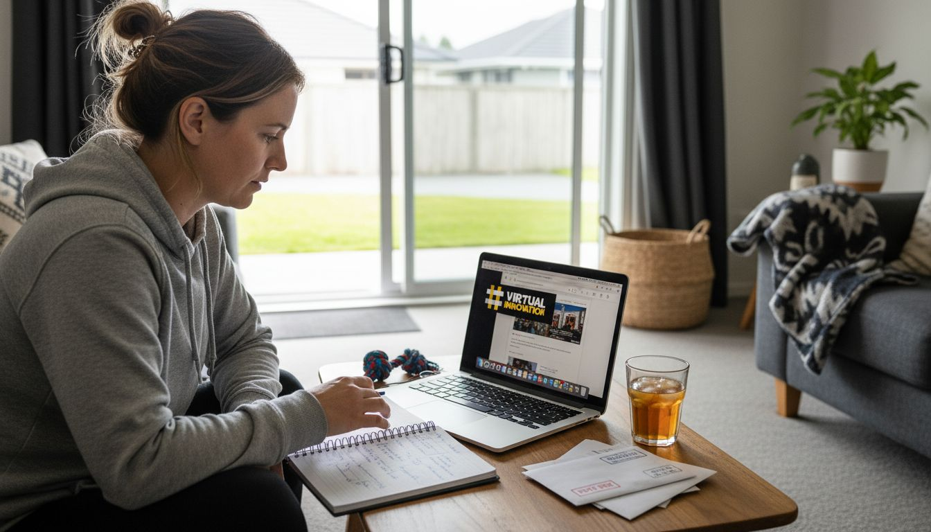Website Content Planning NZ 2026: 60% Boost in Lead Growth 1 Web Design Image Business owner conducting website audit at home