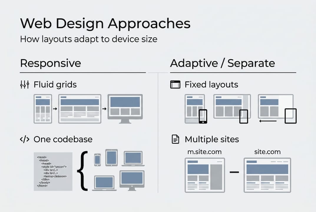 What is responsive web design for NZ small businesses 2 Web Design Image Infographic comparing responsive and other web designs