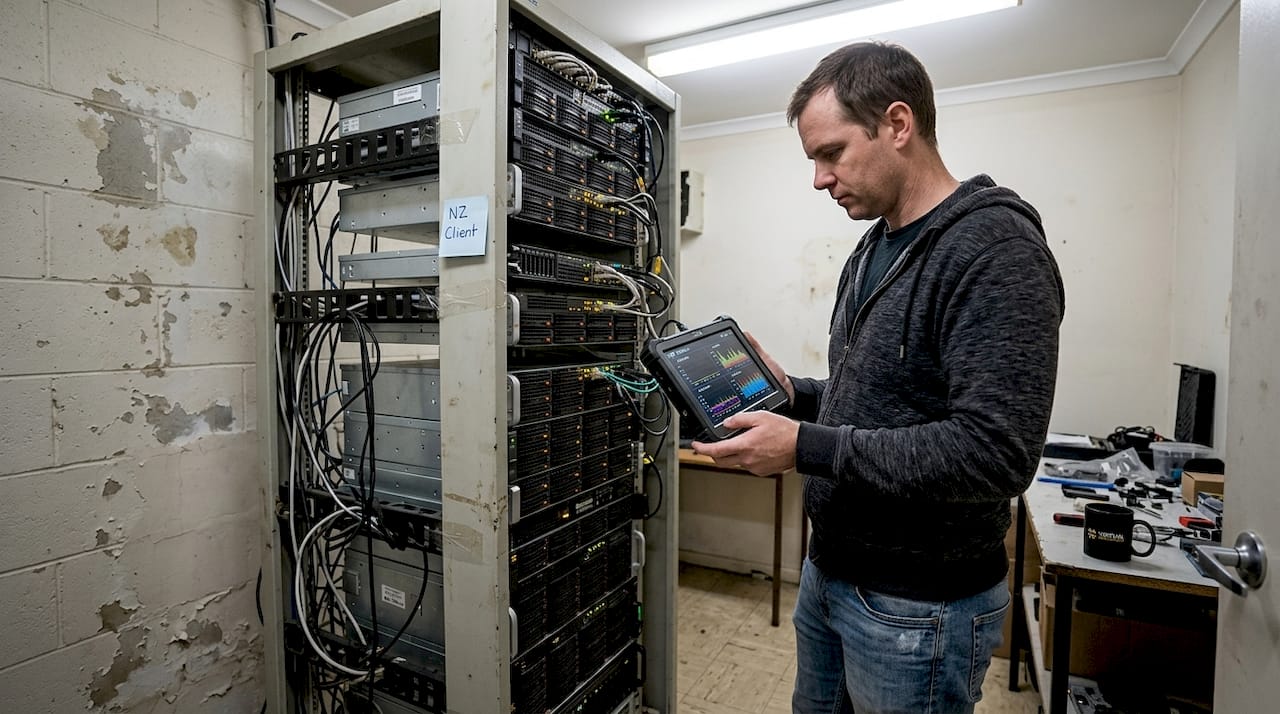 What is website hosting? A guide for NZ small businesses 1 Web Design Image Technician monitoring VPS server setup