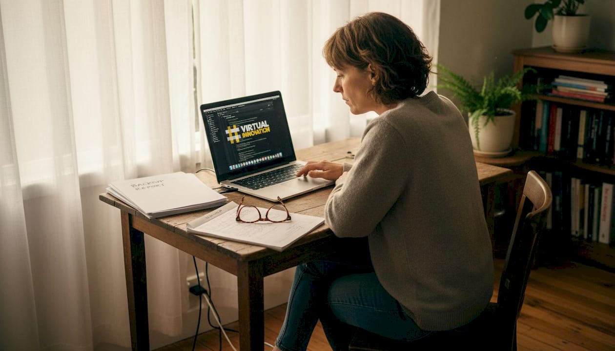 Website maintenance checklist: keep your site secure 2 Web Design Image Woman reviewing website backup logs at table