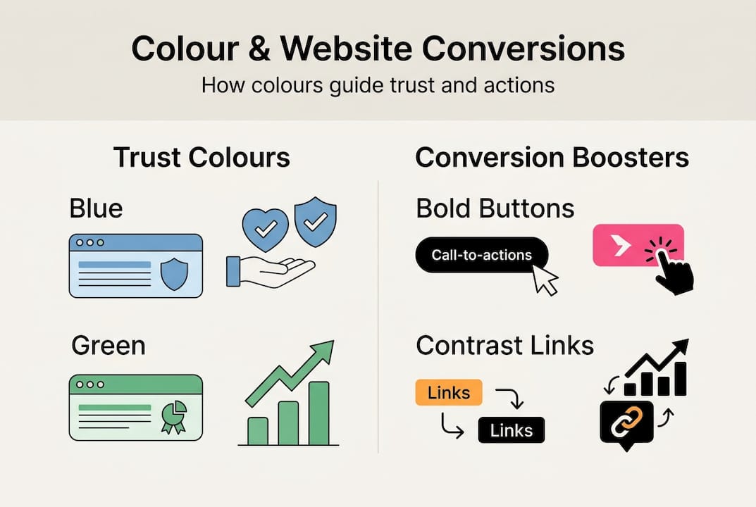 Colour in web design: boost trust and conversions 2 Web Design Image Infographic showing colour and conversion impact
