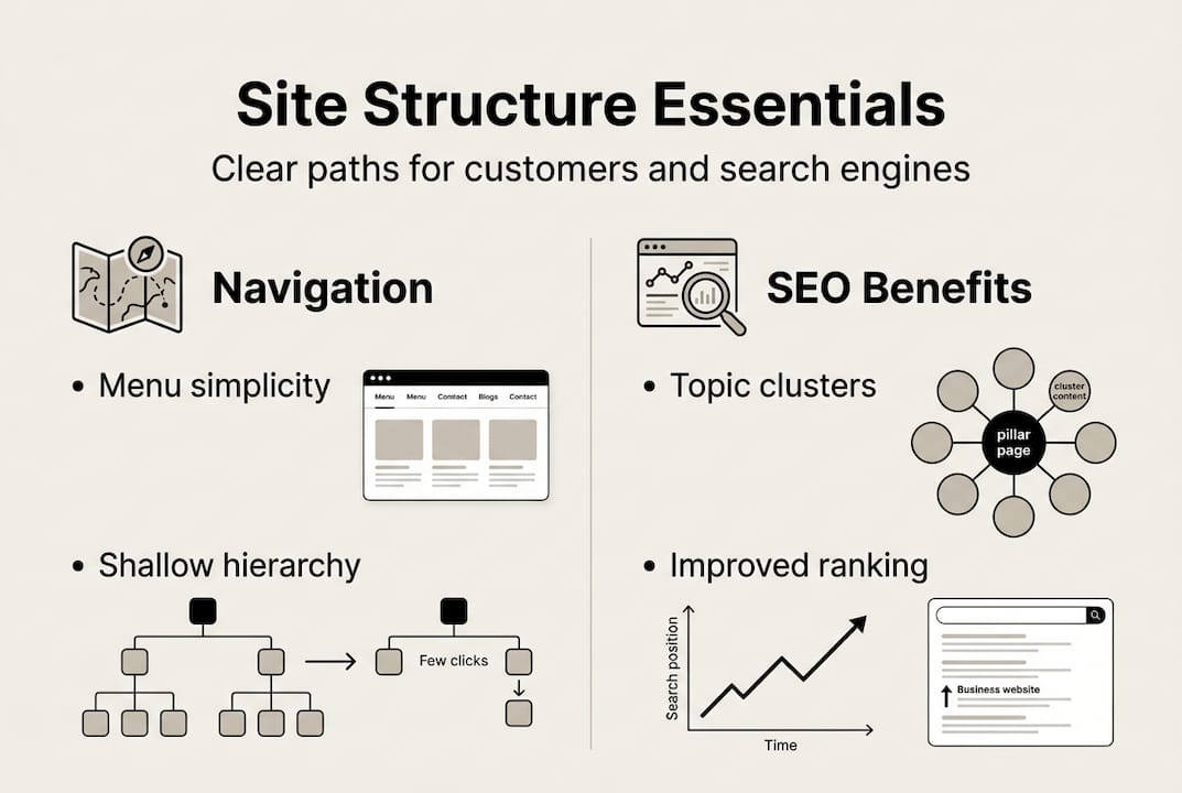 Infographic showing site structure essentials