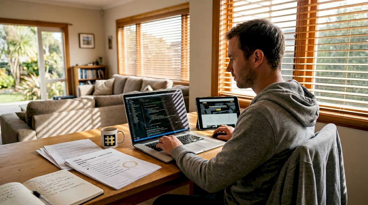 How to optimise your website for mobile and drive more clients 1 Web Design Image Designer tests site responsiveness at home