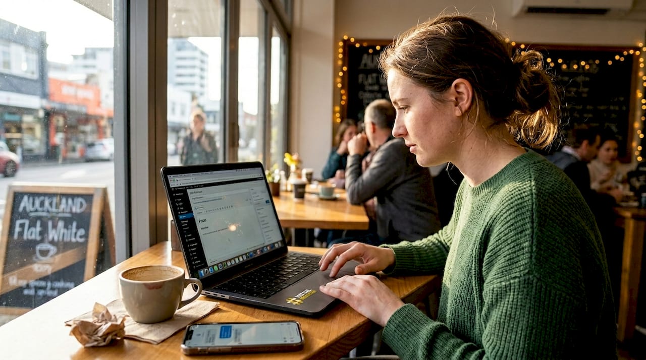 Client editing website on WordPress dashboard