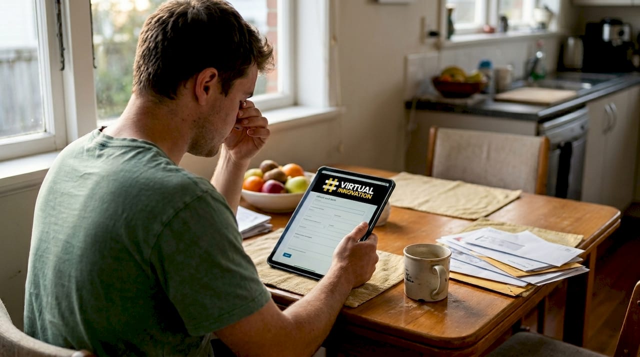 Web forms: boost NZ small business conversions in 2026 1 Web Design Image Person completing web form at kitchen table