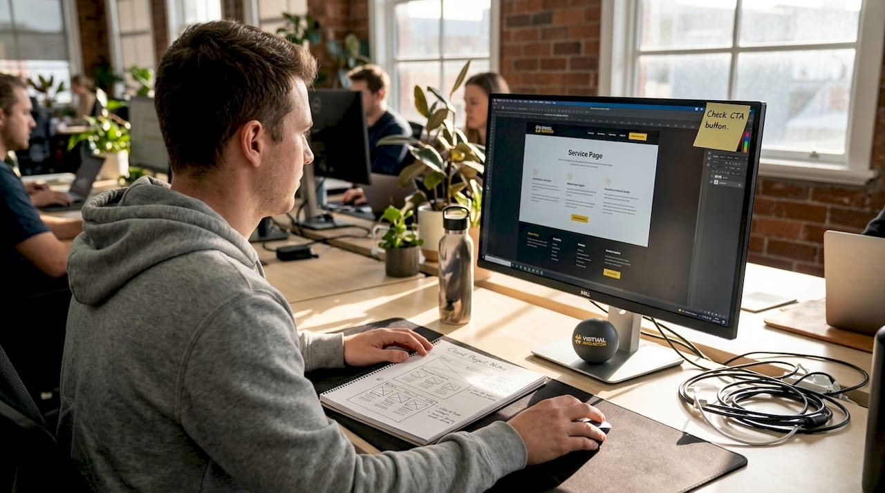 How to create service pages that boost your business: 5 steps 1 Web Design Image Web designer updating service page layout