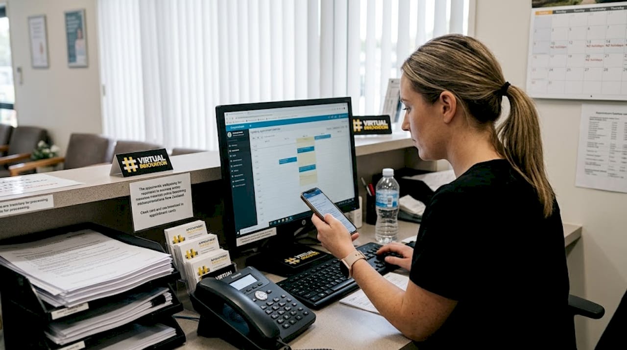 Why local SEO is vital for surgeons: attract more NZ patients 1 Web Design Image Receptionist handling appointment requests onsite