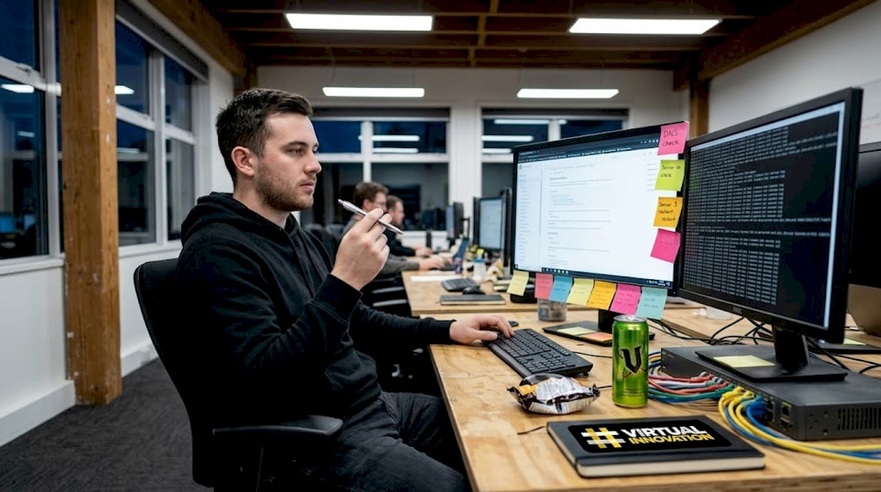 Boost website speed: A step-by-step guide for NZ businesses 2 Web Design Image IT professional checking hosting setup workspace