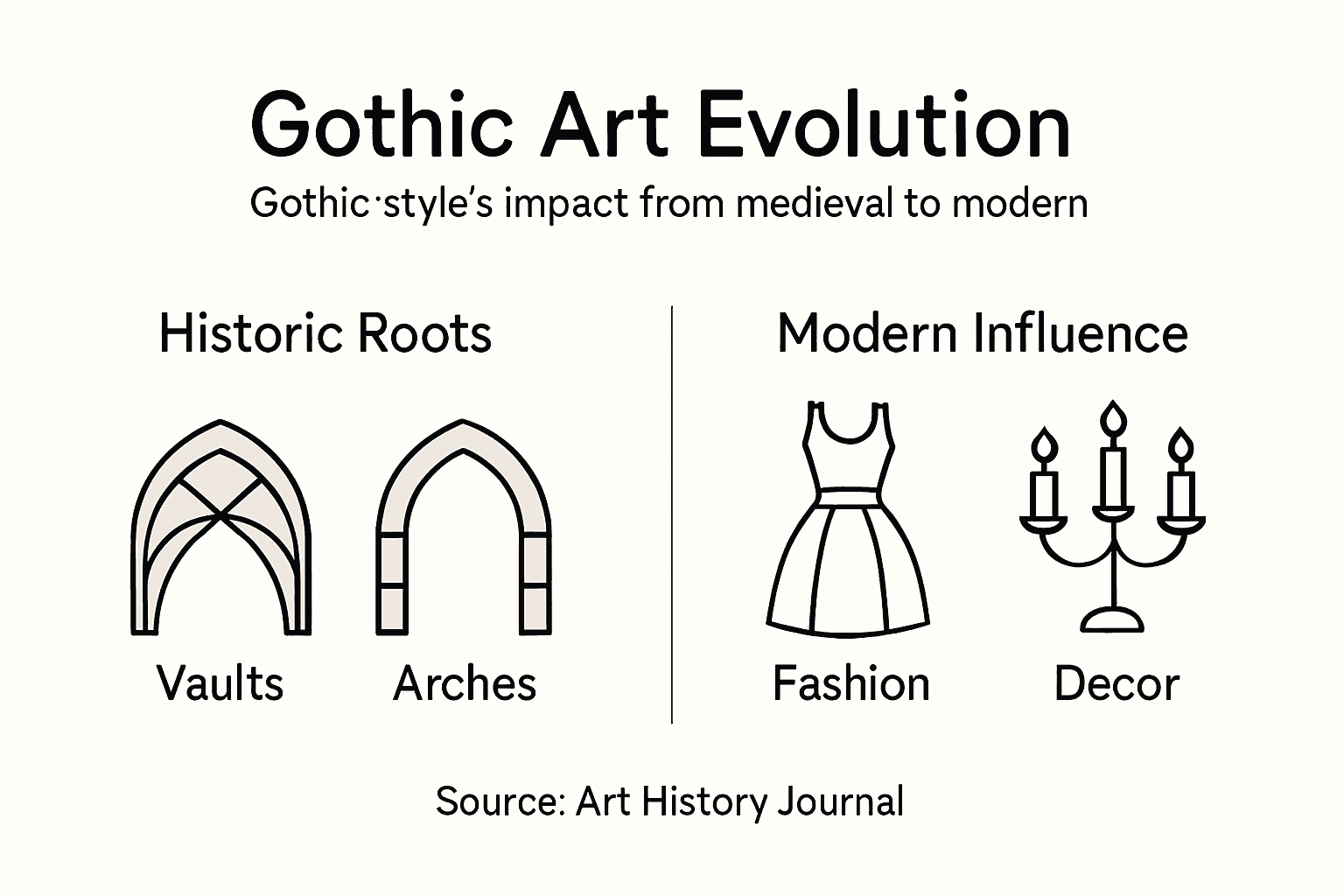 Infographic tracks gothic art evolution and influence