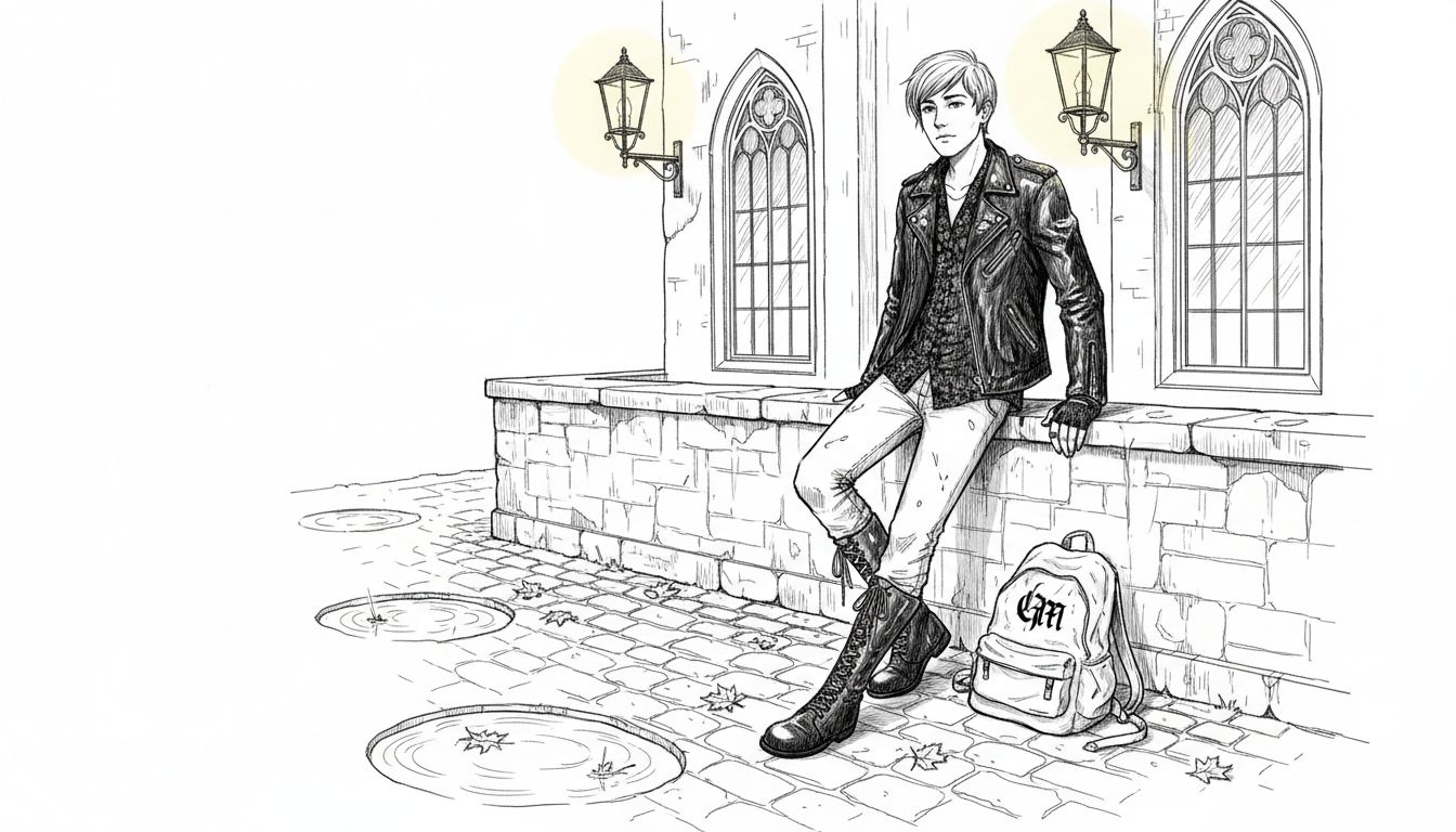 Traditional gothic style with leather and lace streetwear