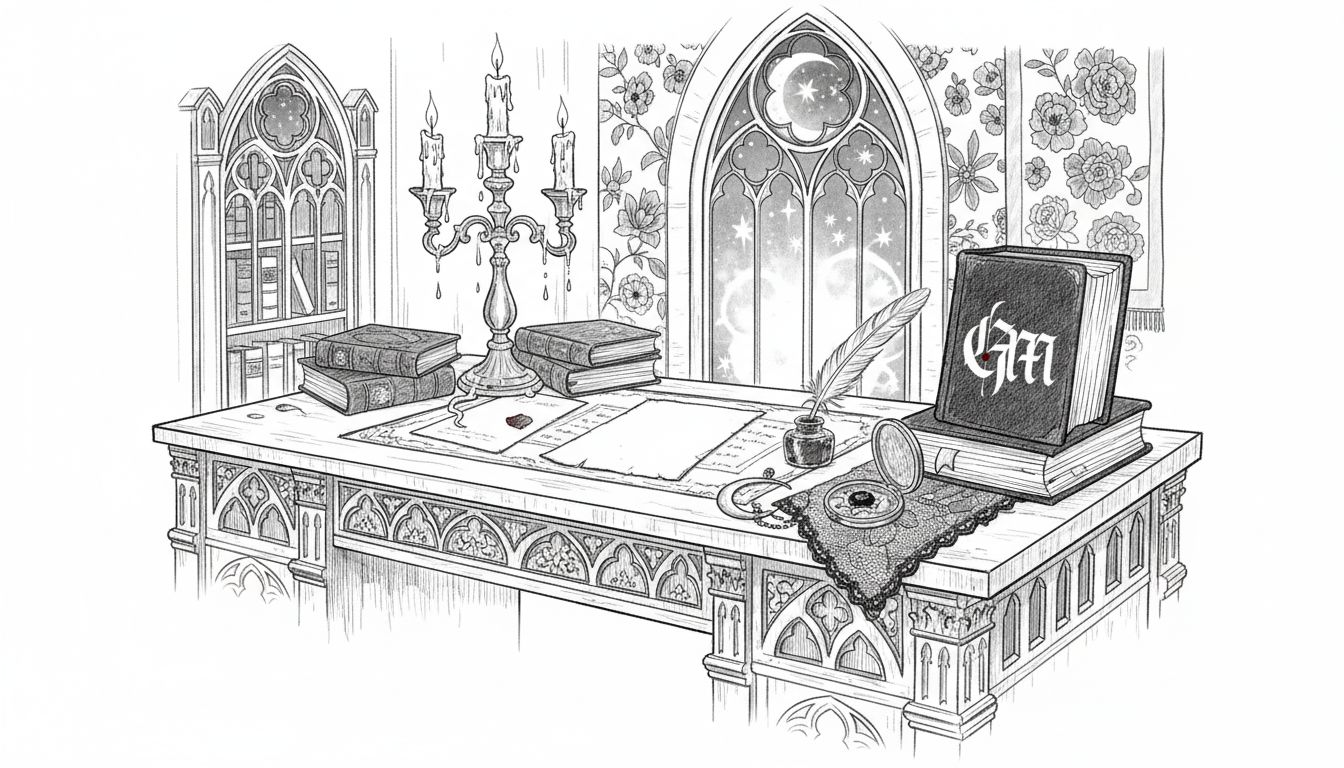 Jeweler polishing gothic silver ring at workbench