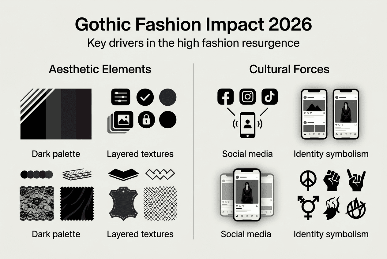 Infographic shows gothic fashion trend drivers