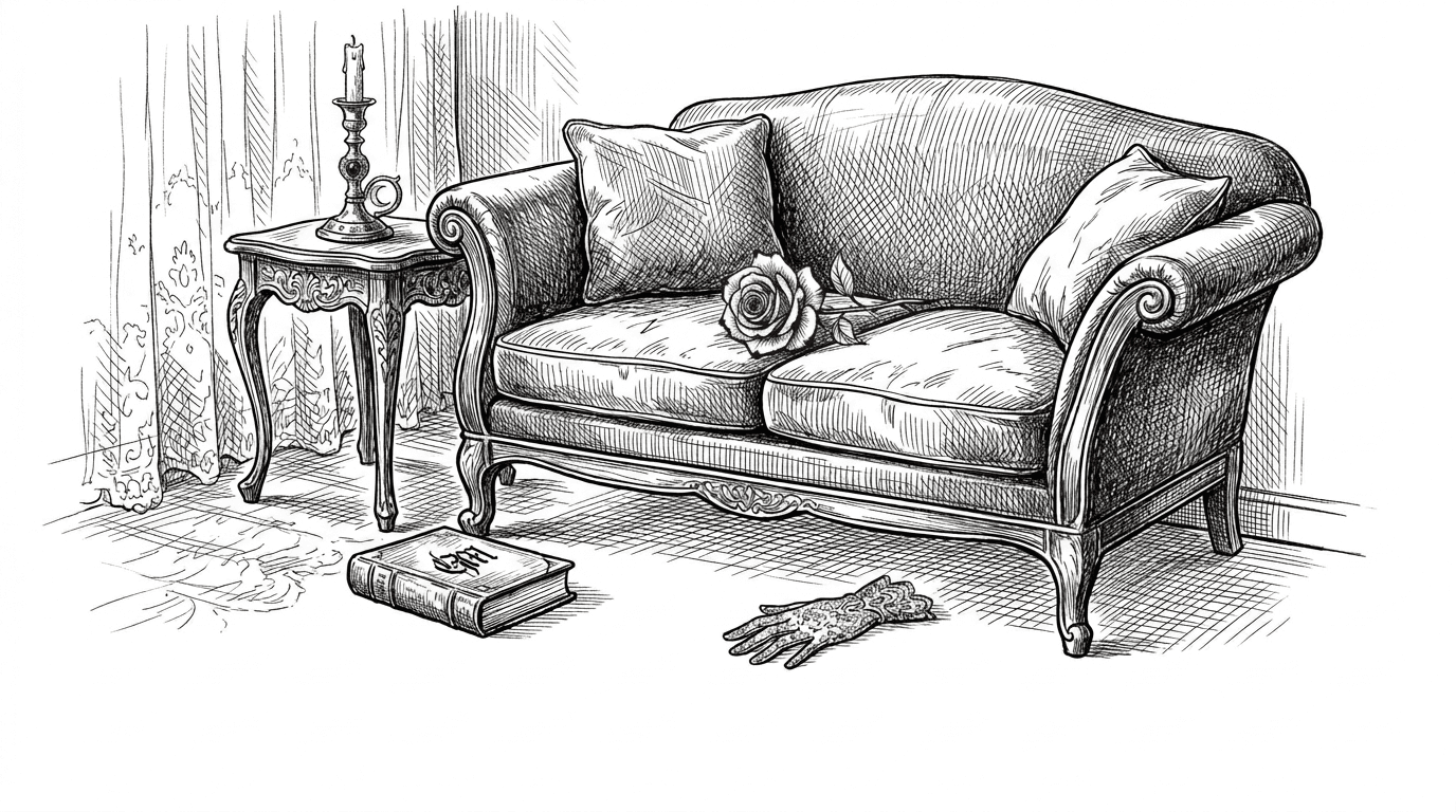 Romantic goth style in victorian setting