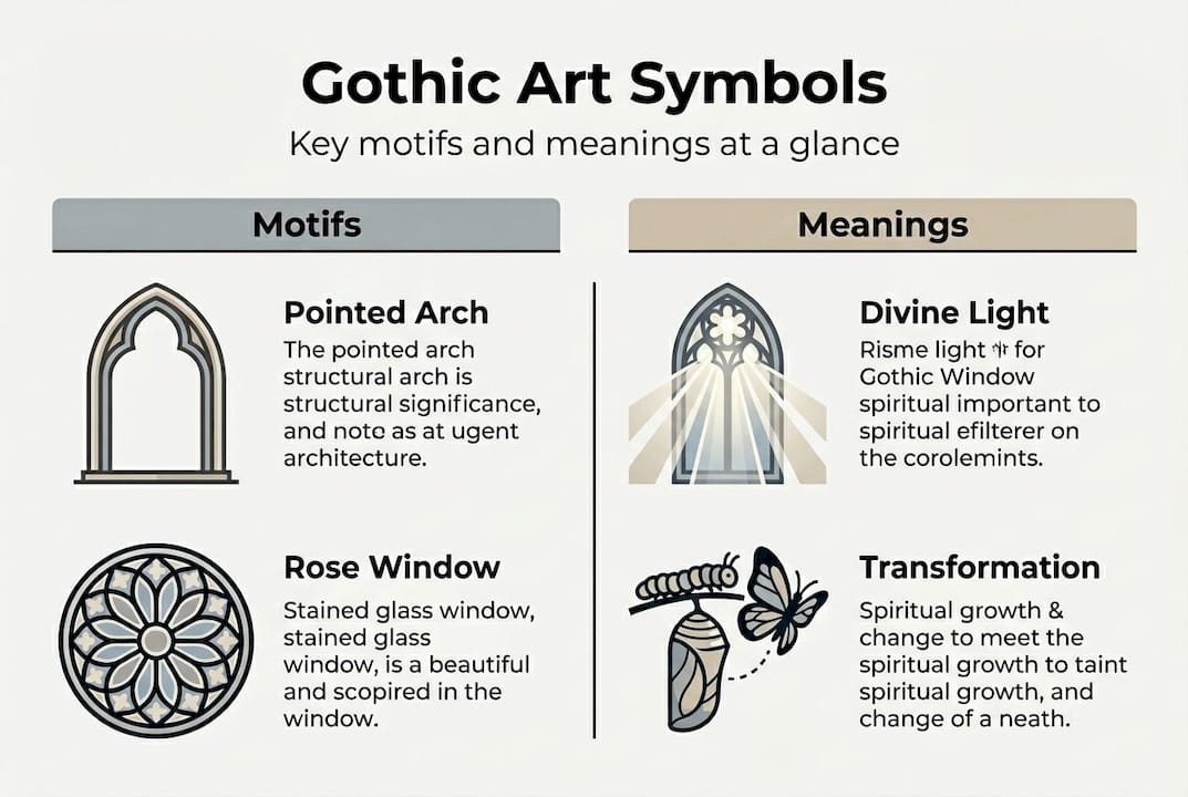 Infographic showing gothic motifs and symbolism