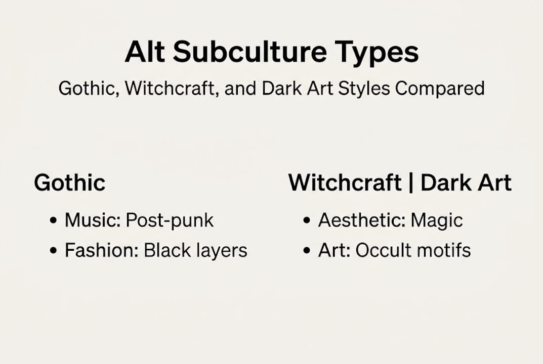 Infographic comparing subculture style features
