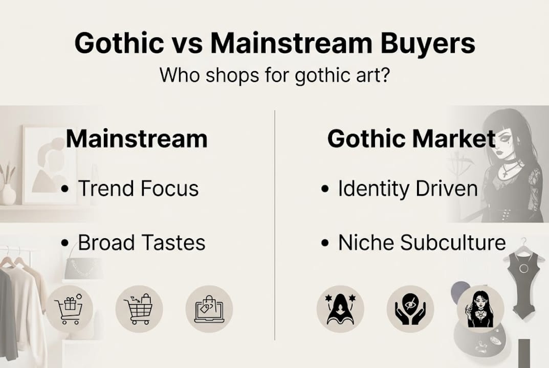 Infographic comparing gothic and mainstream buyers