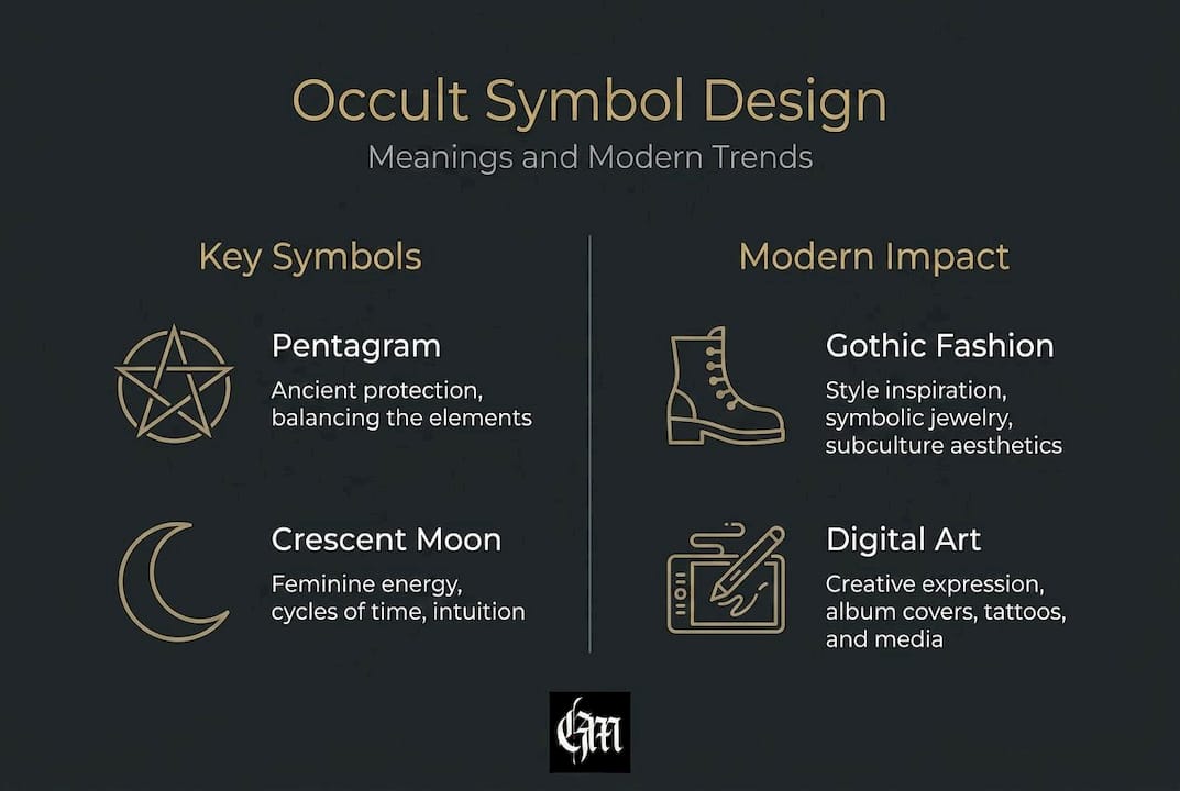 Infographic summarizing symbols and modern impact