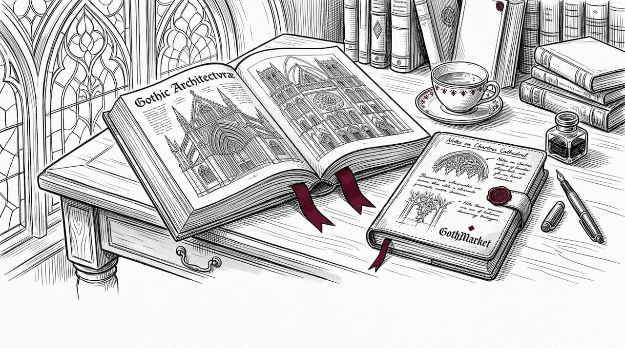 Man reading gothic art history book