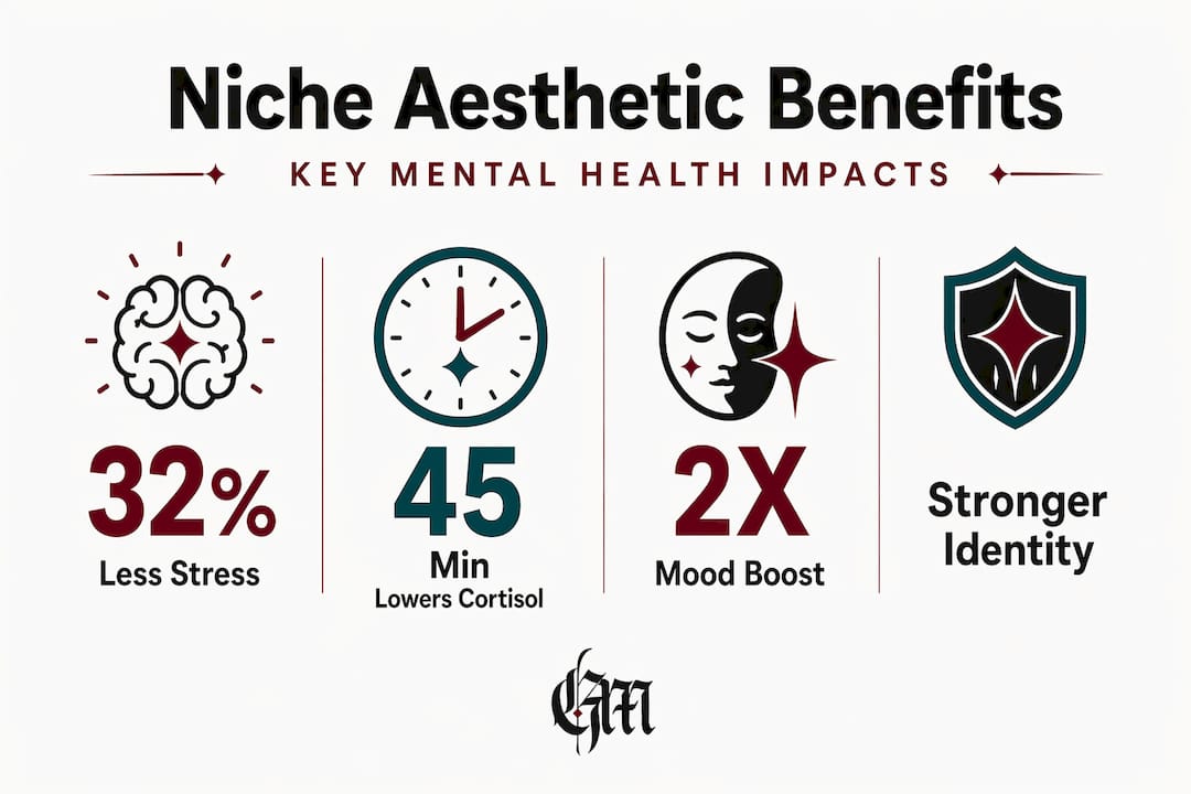 Infographic key stats on niche aesthetic mental health