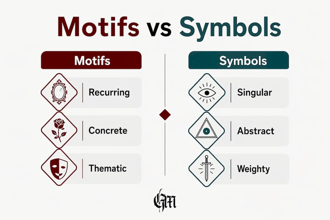 Infographic comparing horror motifs and symbols