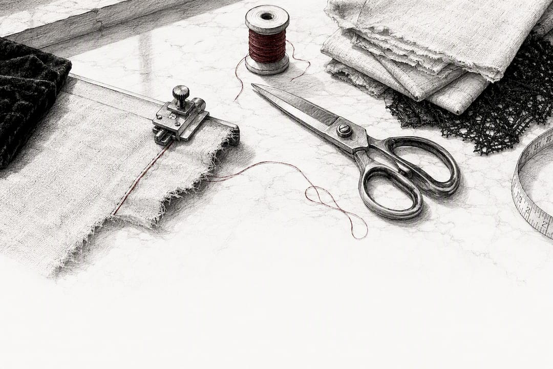 Small-batch sewing tools and fabric swatches