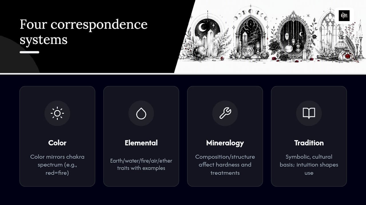 Four systems shaping crystal correspondences