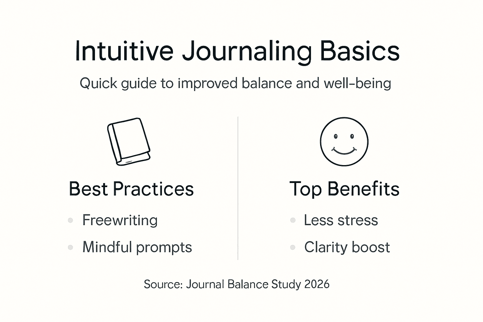 Infographic showing intuitive journaling practices and benefits