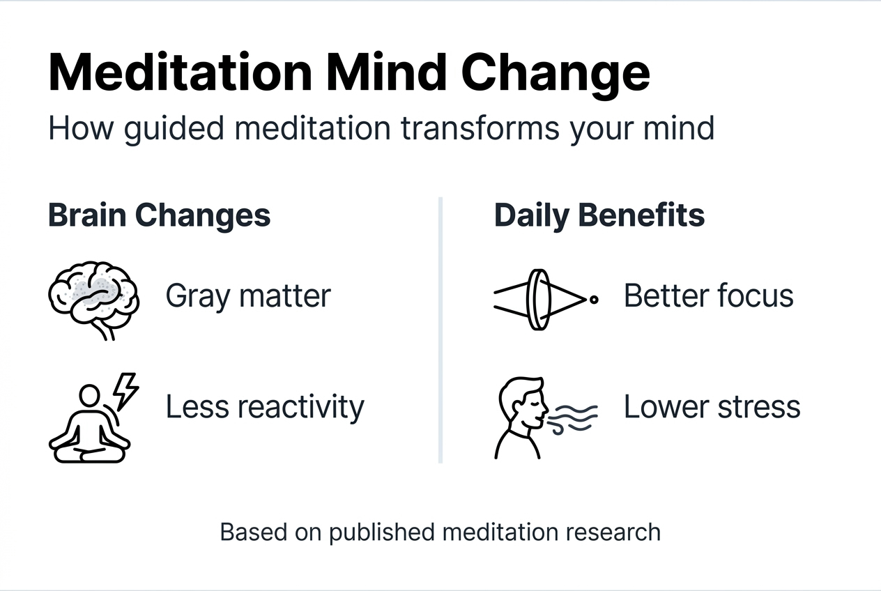 Minimalist infographic on meditation’s effects on the mind