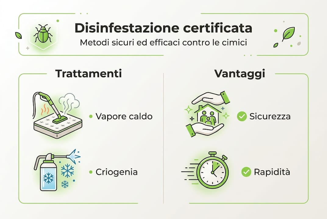 Infografica: tutti i metodi certificati per eliminare le cimici in modo efficace