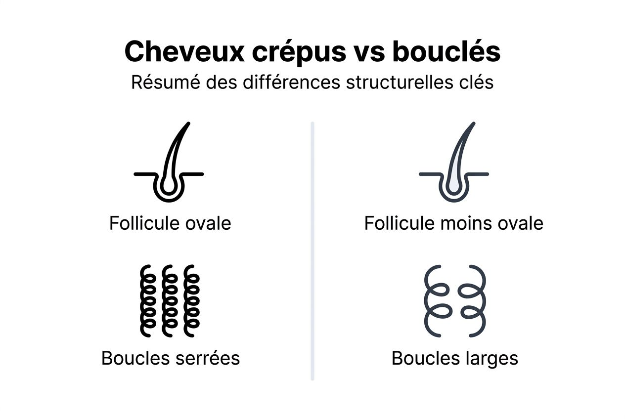 Infographie : les différences entre cheveux crépus et cheveux bouclés