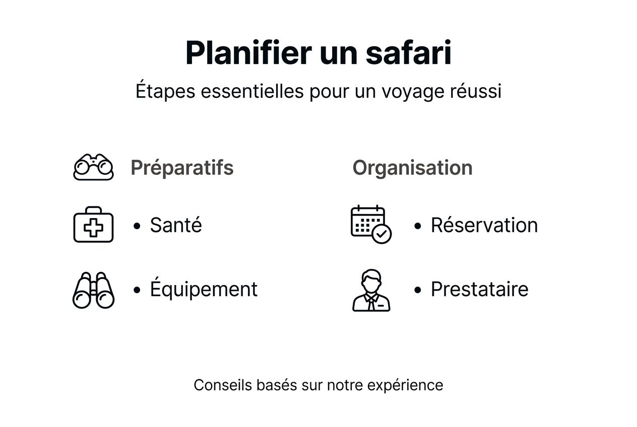 Infographie : les grandes étapes pour organiser un safari réussi