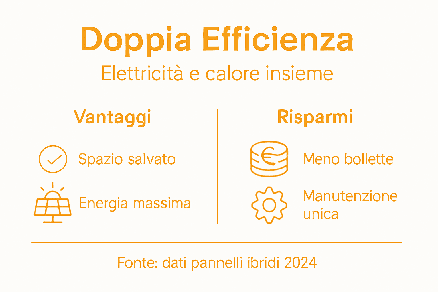 Infografica: tutti i vantaggi e l’efficienza dei pannelli ibridi