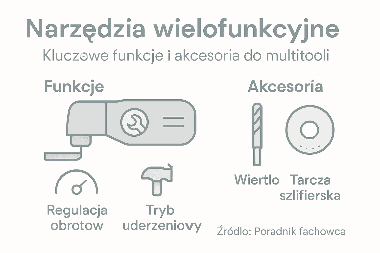 Infografika: wszystko, co warto wiedzieć o multitoolach &ndash; funkcje, zastosowania i dodatkowe akcesoria