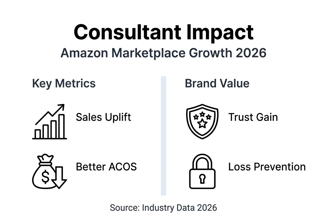 Infographic showing consultant impact with growth metrics