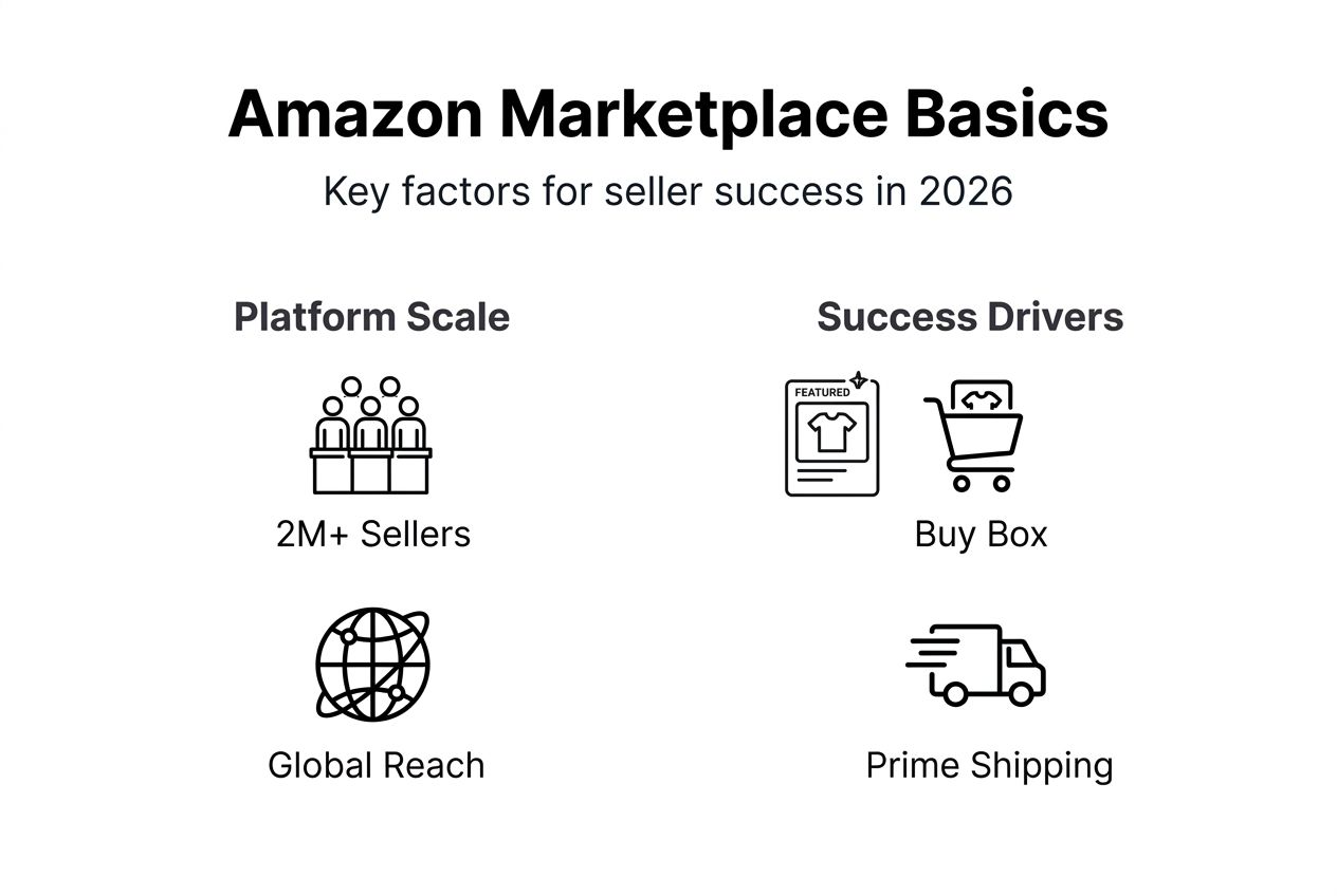 Infographic showing Amazon Marketplace seller essentials