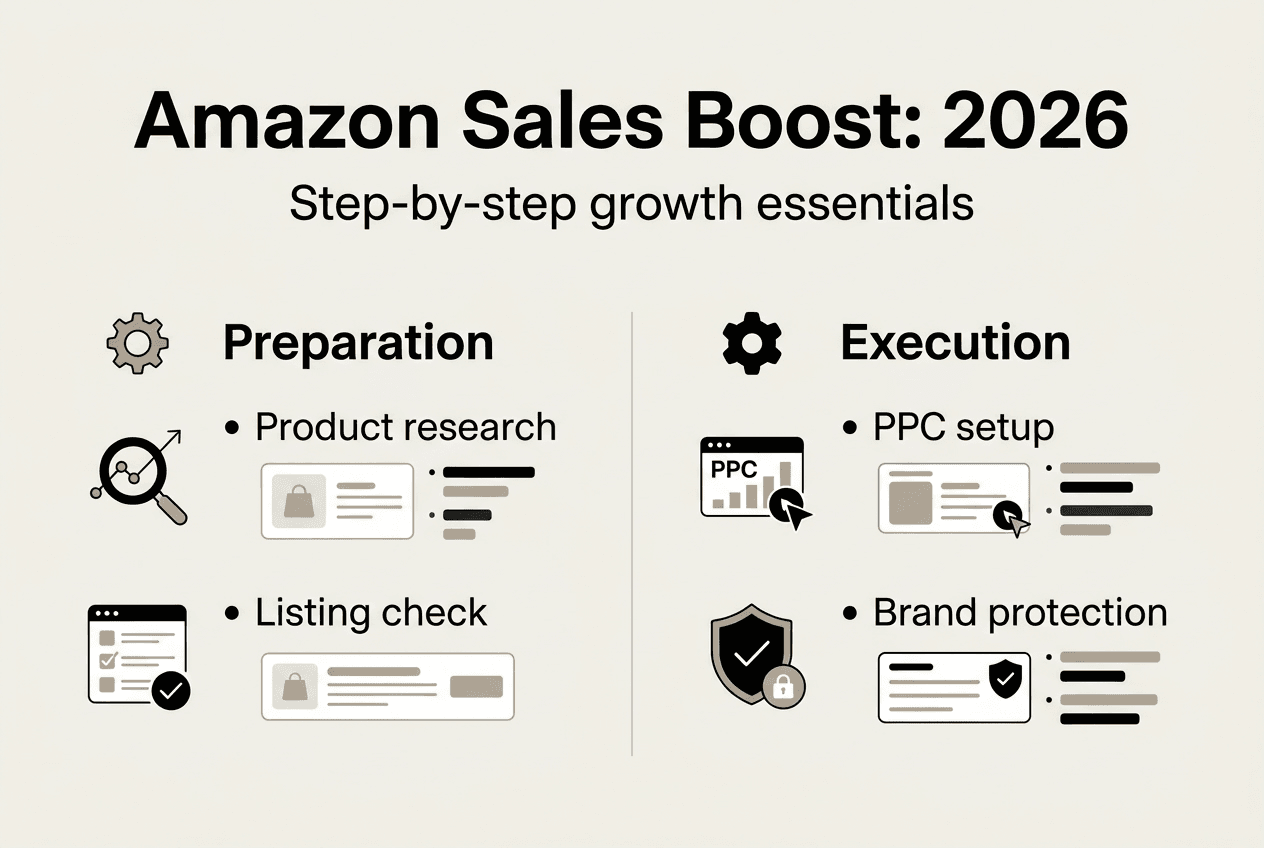 Amazon sales boost step-by-step infographic