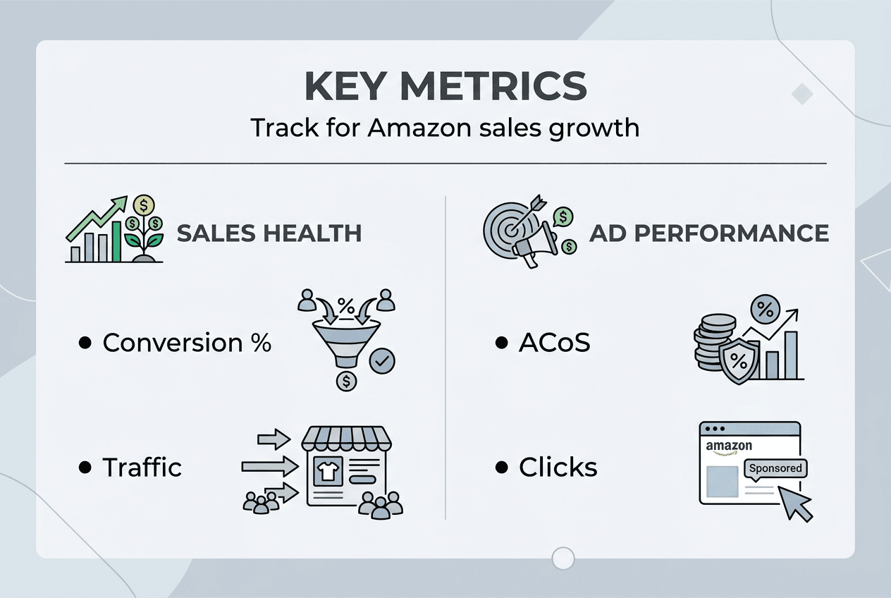 Infographic showing Amazon workflow metrics and key points