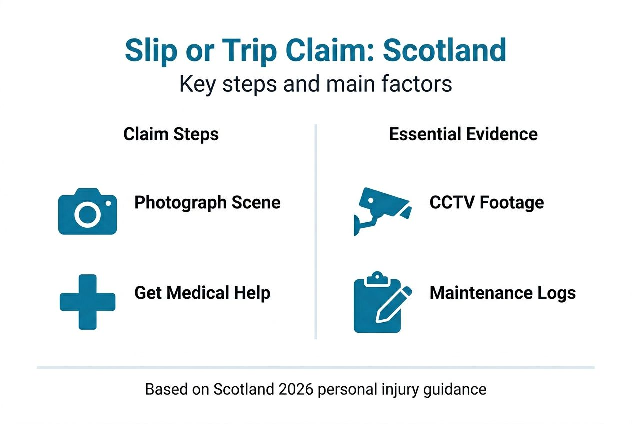 Infographic summarising slip or trip claim process